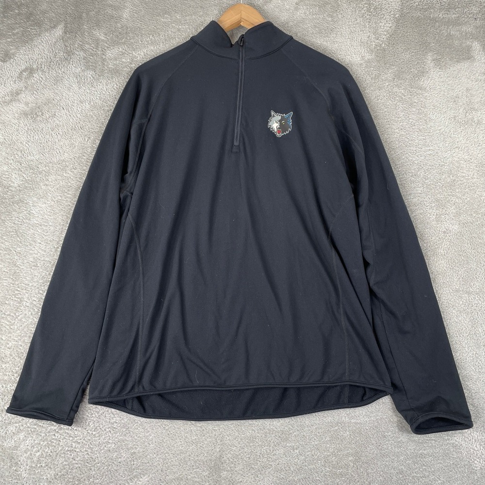 Minnesota Timberwolves Pullover Mens Medium Black NBA Levelwear Quarter Zip